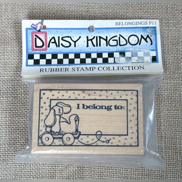 Vintage Daisy Kingdom I Belong To Rubber Stamp Old Toys Rustic Primitive Cottage - Picture 1 of 2